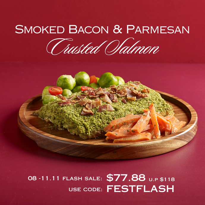 Smoked Bacon and Parmesan Crusted Salmon