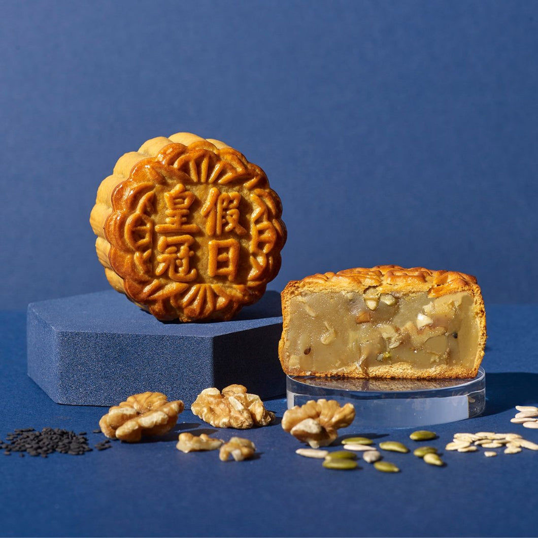 Low Sugar Six-Grain White Lotus Paste Baked Mooncakes 低糖六谷白莲蓉